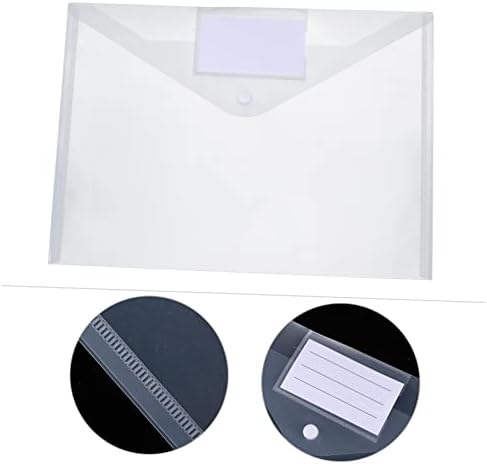 TOFFICU 10 PCS A4 Bolsa de arquivo Clear Organizer Bags Envelopes transparentes Bolsa de armazenamento de bolsa transparente