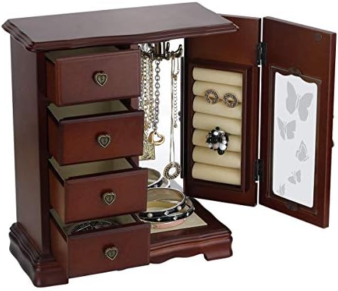 RR ROD RICO RICO Caixas de jóias de design - feitas de madeira maciça com tipo de gabinete incluem 2 caixas para mulheres