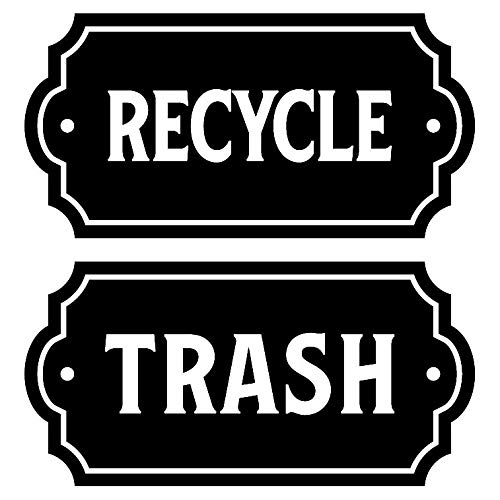 Recicle e lixo decalque elegante para organizar latas de lixo ou recipientes de lixo e paredes - vinil premium cortado