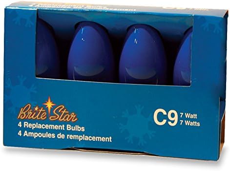 Brite Star 44-424-00 (Bulbos de substituição C9 azul de 4 pacote