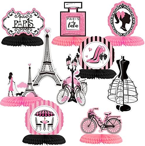 10 peças Decorações de festa paris paris honeycomb peça central mesa paris topper tabela rosa favo de mel para paris suprimentos