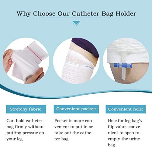 Porto do saco da perna do cateter 2 contagem de tecidos mangas de cateter de urina portador de sacola de urina - bolsa