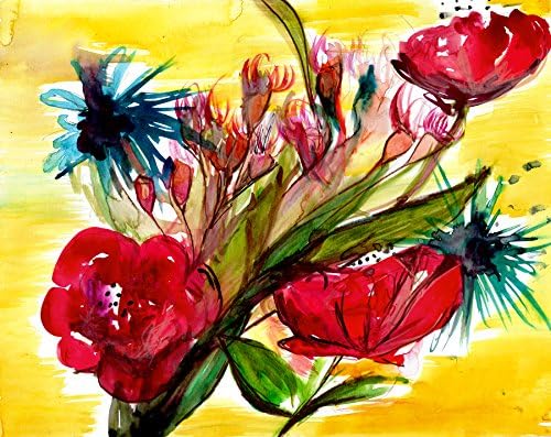 Abstract Floral Bamboo Frame Imprimir 20x30