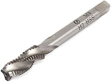 Aexit M8 x torneiras de 1,25 mm parafuso espiral flauta rosca métrica de torneira top taps ferramenta de maquinistas