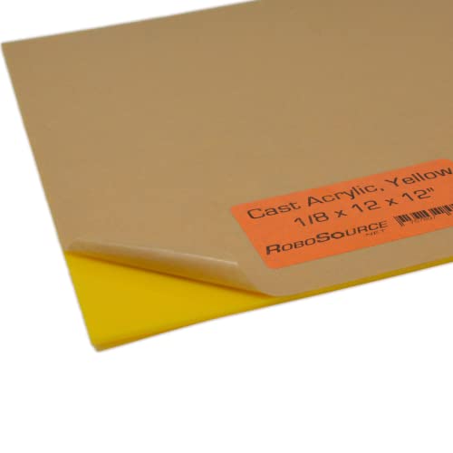 Folha de plástico de acrílico amarelo, acrílico fundido para corte/gravura a laser, cor vibrante sólida, 12 x 12 x 0,118 , acrílico fundido, folha de plástico, filme de papel, fácil de cortar/gravar, diy/hobby, para laser.