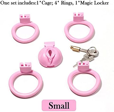 3D Impresso CAGA PINK CAGA PINK MEMINAS DESPOSIÇÕES MASCAS DISPOSITIVOS LOCK 4 RINGS