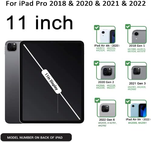 Fingic iPad Pro 11 polegadas CASO 2022/2021/2020/2018, IPAD AIR CASA 5ª/4ª GERAÇÃO 10,9 polegadas Slim Glitter Pu Couro