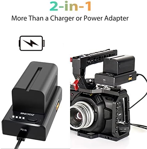 ZGCINE MULTI ADAPTADOR DE CARRA RÁPIDO PD MULTIMENTO PD para qualquer adaptador de bateria da Sony NP -F - alimentação para fotógrafo, Vlogger, YouTuber usando a bateria NPF - alimenta sua câmera DSLR BMPCC 4K 6K Pro pro
