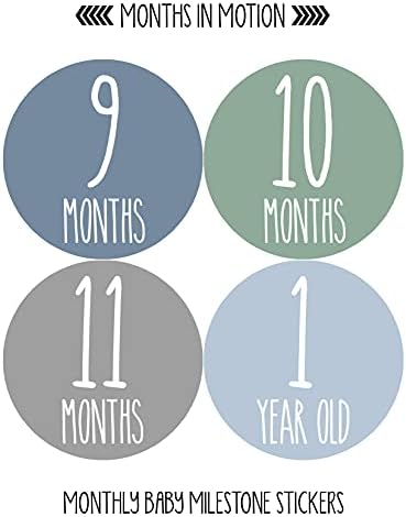 Adesivos mensais do bebê | Adesivos de marco | Adesivos do mês recém -nascido para menina ou menino | Adesivos neutros de gênero | Anúncio de nascimento
