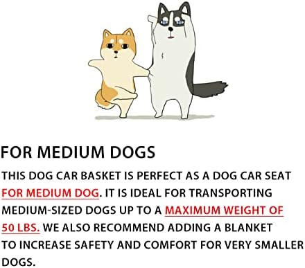 Tuochufun Car Seate para cães, assento de carro de segurança para animais de estimação para cães médios de até 55 lb, suporte fácil