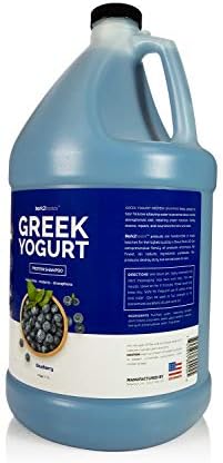 Bark2Basics Blueberry Greek Iogurt Shampoo, 1 galão - Shampoo de estimação de proteínas, todos os ingredientes naturais,