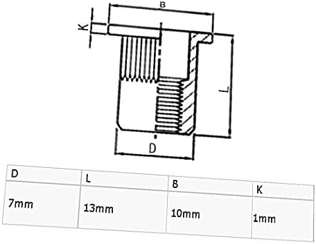 X-DREE M5X13MM EXTRIMENTO OPENO DE CABEÇA PLAETA CORPO CELA CEGO CEGULAÇÃO NUTA DE RIBELEDO 300PCS (M5X13MM EXTROMO ABIERTO CABEZA PLANA