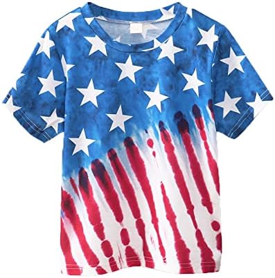 Crianças de criança 4 de julho T Camisetas American Flag Tees Kids Independence Dia