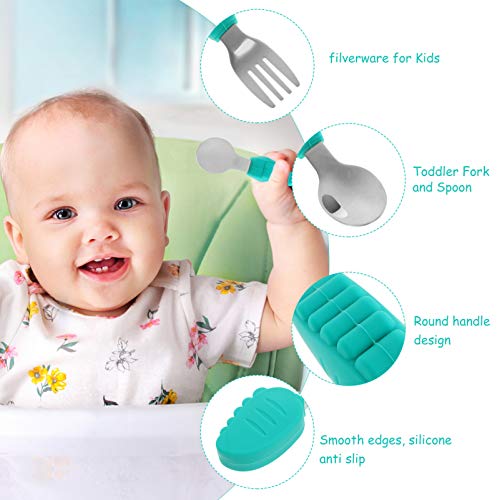 Utensílios de repouso de kisangel 1set2pcs kit de colher self kit de aço infantil e utensílios de utensílios de alimentação