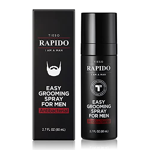 Spray de limpeza de barba - amolece, suaviza e fortalece a barba e os bigodes para homens com pêlos faciais curtos [2.7fl oz]