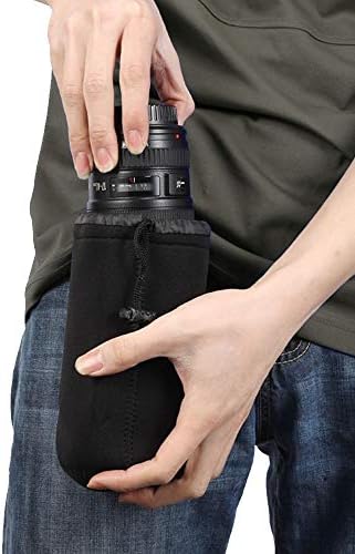 Selens protetora de neoprene da câmera DSLR Lente Bolsa compatível com Olympus Panasonic, tamanho grande