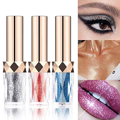 WGUST Altamente pigmentada líquido Glitter Sheshadow Maquiagem de marcadores, brilho duradouro secagem rápida Cores brilhantes Metallic Matte Eye Shadow, para maquiagem de festa da música diária