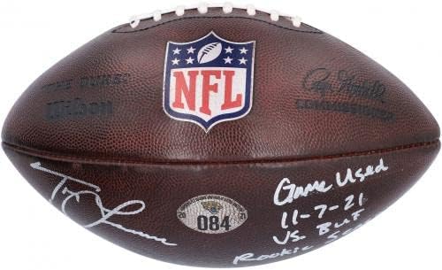 Trevor Lawrence Jacksonville Jaguars Autografado Football Usado de Jogo vs. Buffalo Bills em 7 de novembro de 2021 com a inscrição Game