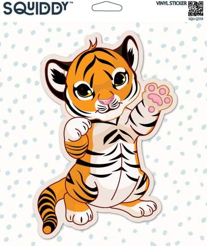 Tiger de bebê fofo e caro - adesivo de vinil Decalque para telefone, laptop, garrafa de água
