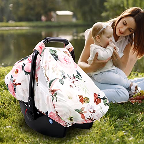 Inserção de assento infantil e cobertura do assento de bebê para meninos e meninas, flor rosa