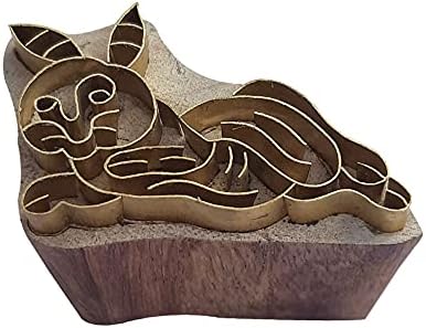 Royal Kraft Squirrel Brass Wooden Stamps para impressão em bloco em argila, cerâmica, tecido BDTAG004