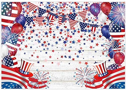 Allenjoy 8x6ft Day Independence Day Bands American Flag Stars and Stripes Ballon 4 de julho Patriótico Veteranos Dia Fotografia