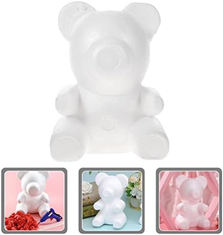 Patkaw Christmas Decor Shape Modeling 3D Urso Moldes de poliestireno Urso de espuma Branco Diy Urso Urso Animal Escultura