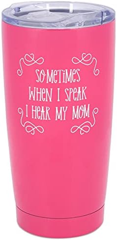 DICKSONS SSTUMPK-36 Bubblegum Pink quente de 20 onças de aço inoxidável Tumbler de aço caneca com tampa, eu ouço minha mãe