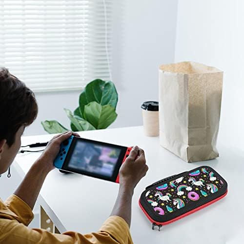 Switch colorido de unicórnio e donuts transportando estojo de proteção dura bolsa de viagem portátil com 20 cartucho de jogo