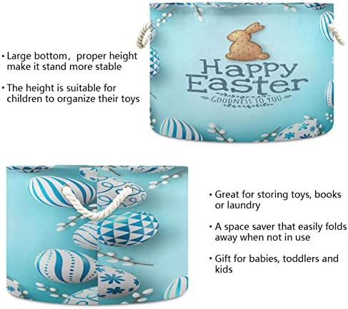 Banner de Páscoa ovos de coelho de coelhinho cesta de corda de algodão grande capacidade de animais de estimação