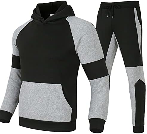Men's Sports Sports Color Comparation Sportswear Autumn Winter Conjunto de suéter de lã+calça de moletom