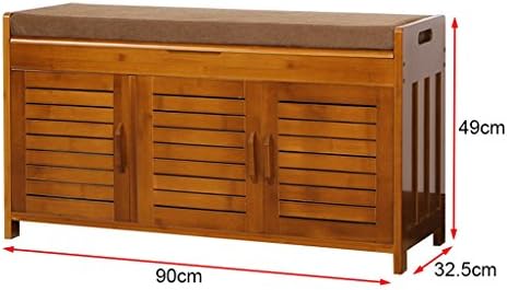 Zhen guo prateleira 2 camada de bambu natural gabinete de bancada com gaveta de almofada e armazenamento por cima,