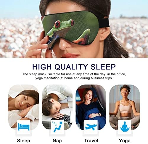 Máscara de olho do sono unissex porto-árvore-árvore-frog-floral máscara de sono para dormir confortável