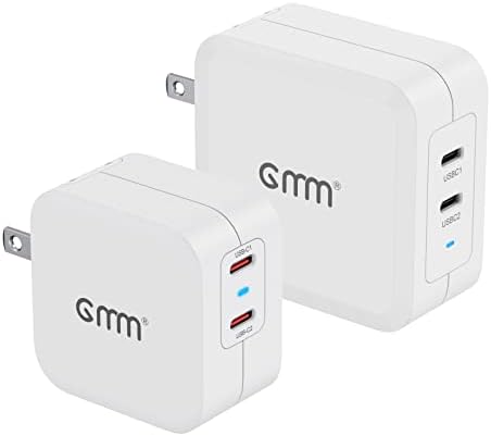 GMM 2 pacote de 40w e 100w dual USB C Carregador de parede PD 3.0 Bloco de carregamento rápido com plugue dobrável para iPhone iPad MacBook
