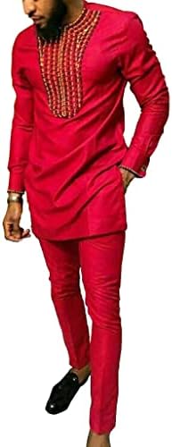Roupas de homens africanos casacos de dashiki com pocket tracksuit tops de 2 peças usa camisa e calça roupas mangas compridas