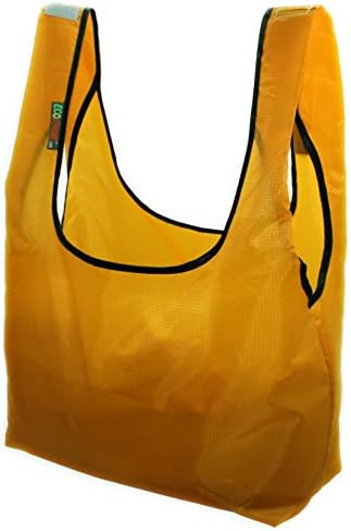 Ecojeannie 2 pacote super forte ripstop nylon dobrável reutilizável bolsa de compras de mercearia com bolsa embutida