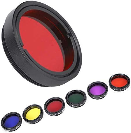 6 PCs 1,25 polegadas Kit de filtro de telescópio colorido, filtro de lua telescópio com caixa de armazenamento para telescópios