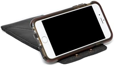 Manga de telefone de couro bronzeado de grão completo genuíno - manga do iPhone com interior de feltro - encerramento