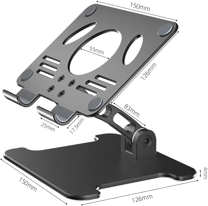 Trexd alumínio de alumínio Tablet Stand Dual Eixo Design Altura/ângulo Ajuste Ajuste Tablets Stand Tablets Stand Stand