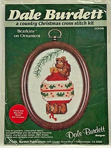 Vintage Dale Burdett contou Kit Cross Stitch Bearkins no ornamento #CCK245