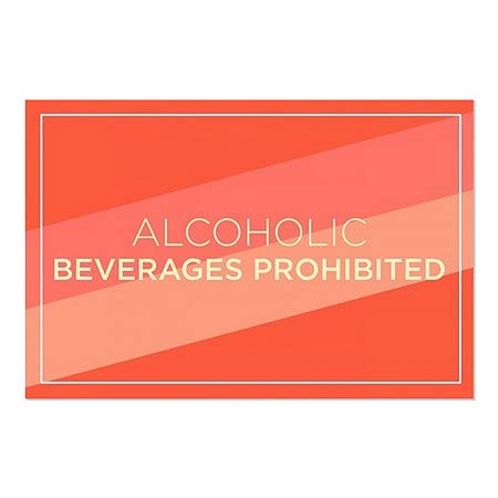CGSignLab | Bebidas alcoólicas proibidas -Moderna diagonal se apegar | 18 x12