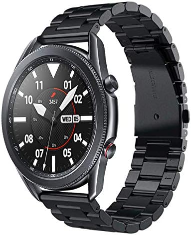 Valkit Compatível com Galaxy Watch 3 41mm/Galaxy Watch 5/Pro 5/4 Banda, pulseiras de aço inoxidável sólidas de 20 mm para homens, alça ligada para Samsung Galaxy Watch 4 Classic/Galaxy Watch 42mm