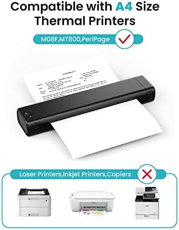 Papel de impressão térmica dobrável de fãs - papel de impressão multiuso para impressão contínua compatível com phomemo m08f e irmão pj762 pj763mfi impressoras portáteis, 8,2 x 11,7 polegadas