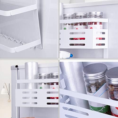 Rack de armazenamento de cozinha do doool, organizador de geladeira magnética de 3 camadas com toutde de papel touchador