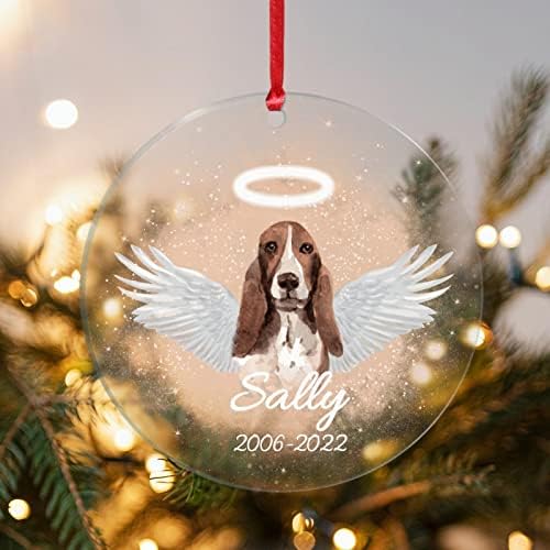 Dog Memorial Christmas Acrylic Ornament Angle Dog With Wings Rodada de Natal Rodada de Natal Hovawart Dog Pet Loss 3 POLD Presente