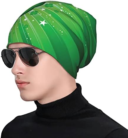 São Patricks Day Beanie Chemo Hat Cancer Cabinho Chaveiro Capéu de chapéu Nightcap Skull Cap para homens adultos