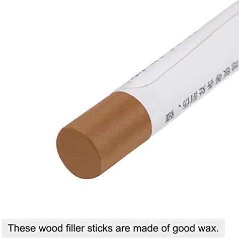 Uxcell Wood Wex Filler Stick, Móveis Crayons Reparo de madeira Reparo de cera Beck de caneta de tinta de cera para arranhões Bolas Tabelas laminadas de piso mesas, marrom claro
