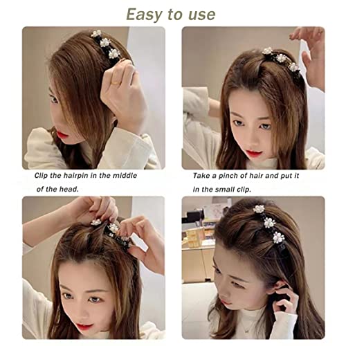 Clipes de cabelo para denominar seção com 3 clipes pequenos Acessórios para cabelos de meninas Cristal Pedra trançada