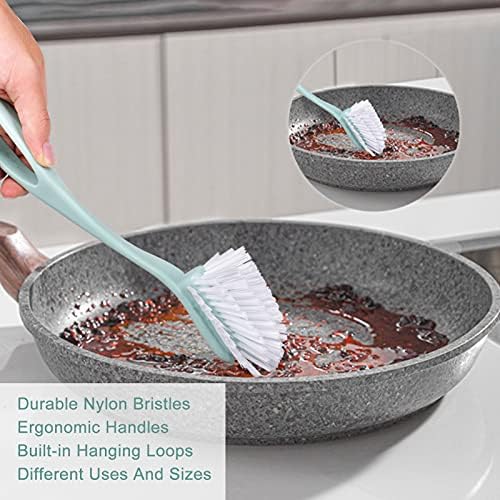 Escova de prato de perrasra com alça, escova de lavagem de limpeza profunda da cozinha, 3 peças, pincel ergonômico