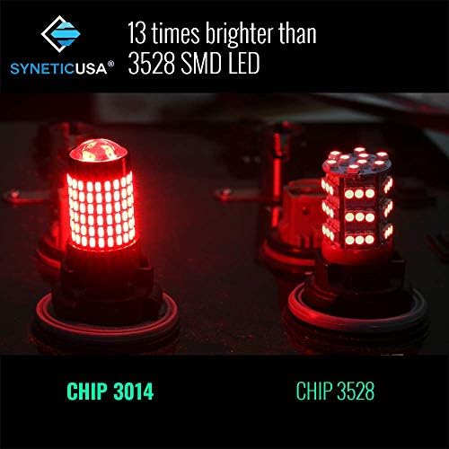 Luzes de freio estroboscópicas de LEDs syneticsa 1157 lâmpadas de freio super brilhantes W21W T20 Alta potência 3014 SMD 12V